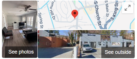 Google Business Profile screenshot for a flooring store in North Carolina showing a 4.4 rating and 60 reviews